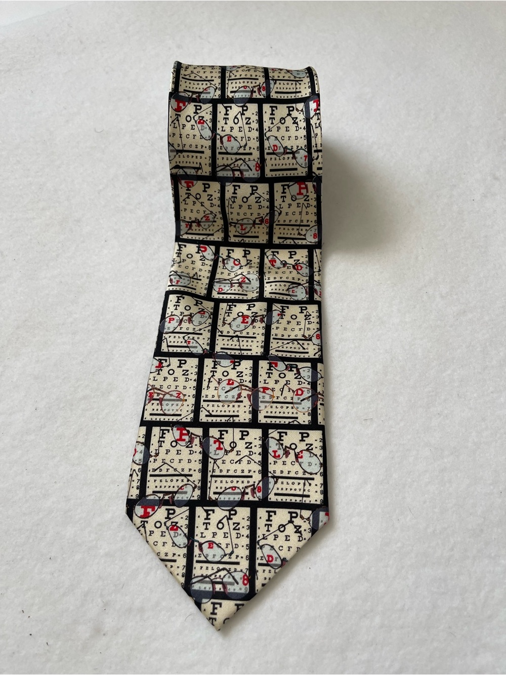 Men's‎ OPTOMETRIST TIE, Glasses Test Design , 100% Silk, Museum Artifacts